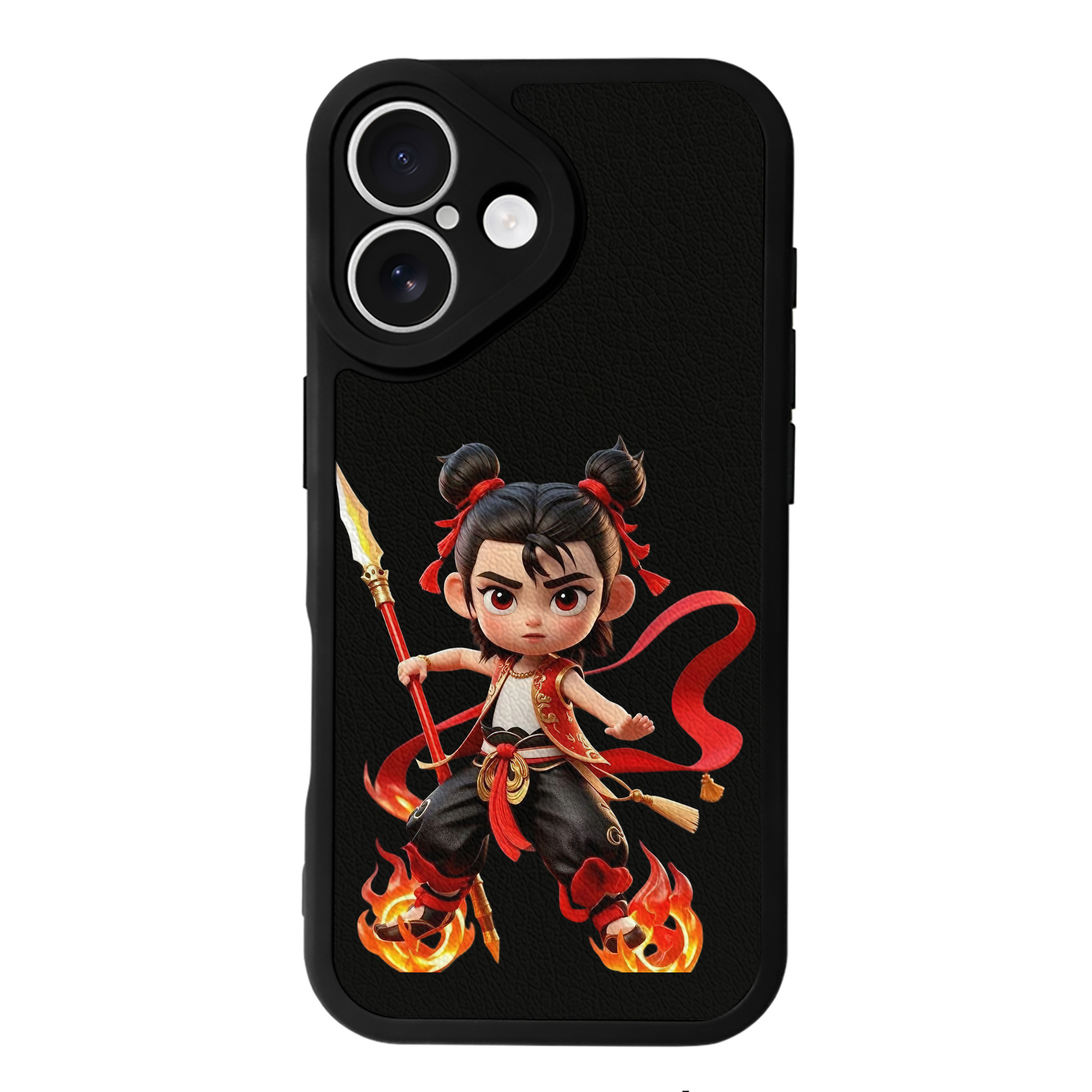（画像用） Ne Zha 2 ナタ 魔童の大暴れ 【iPhone 16シリーズ対応】シリコンスマホケース（レザー調） 材質：シリコン